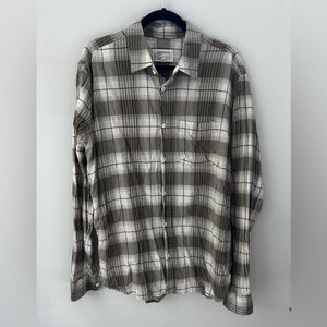 Current/Elliott Men's Plaid Shirt - Gray and White